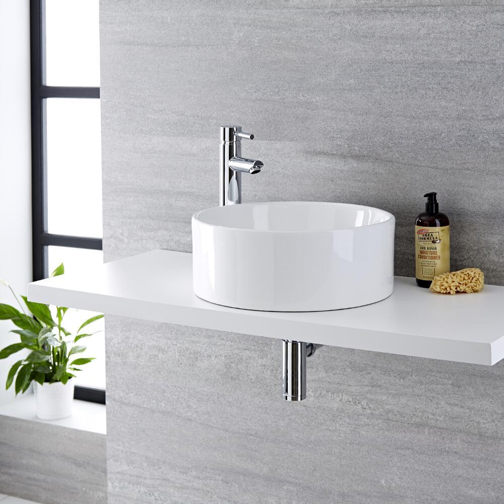 Vasque à poser ronde Ø 40cm Covelly & Mitigeur Haut Mirage