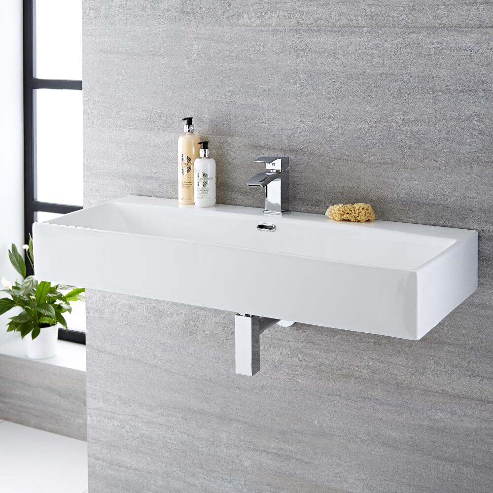Grande vasque suspendue 100 x 42cm Sandford