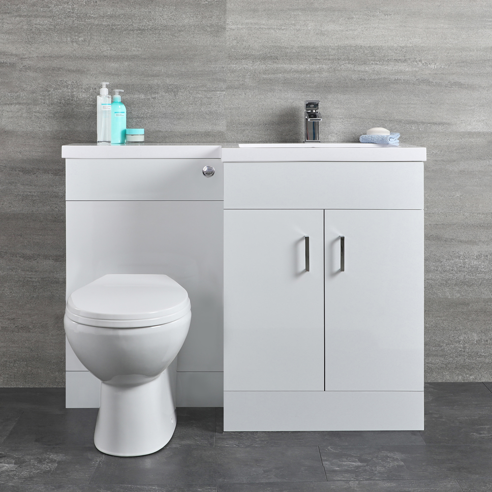 Meuble WC & lavabo – Blanc – Geo