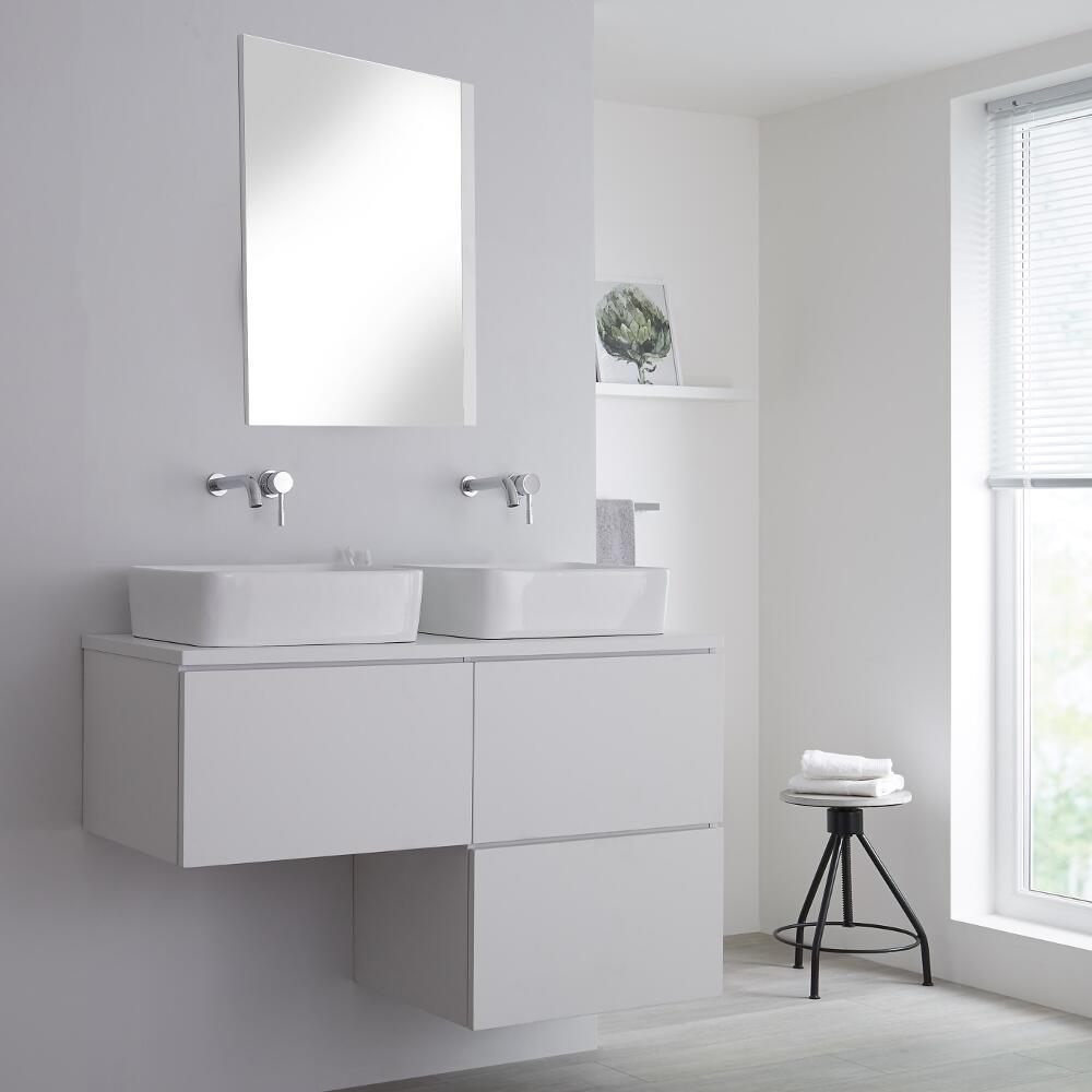 Meuble pour vasque à poser Blanc Newington - 120cm
