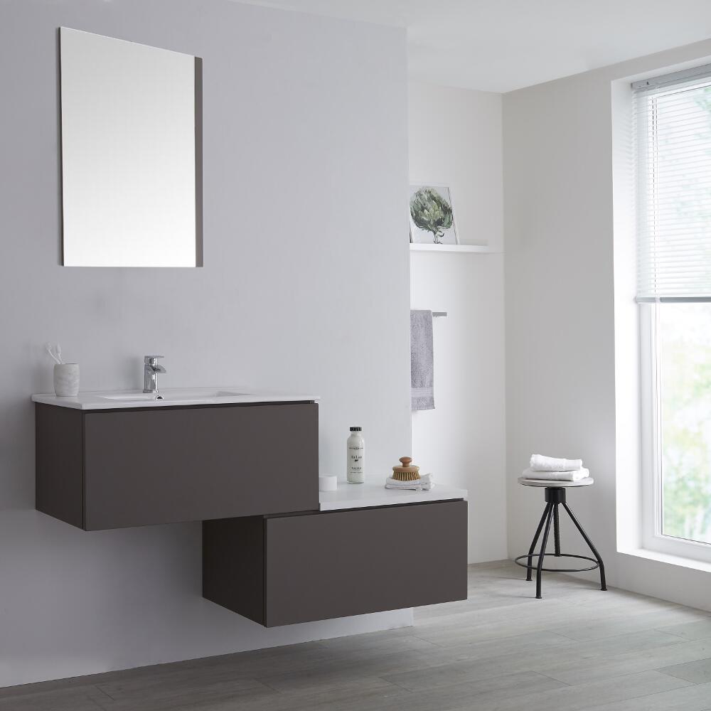 Meuble salle de bain avec vasque Gris Newington - 140cm