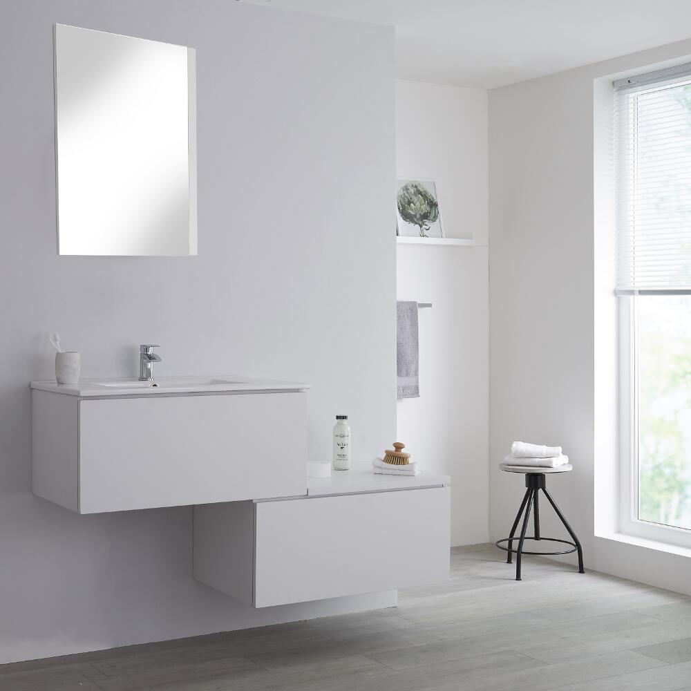 Meuble salle de bain avec vasque Blanc Newington - 140cm