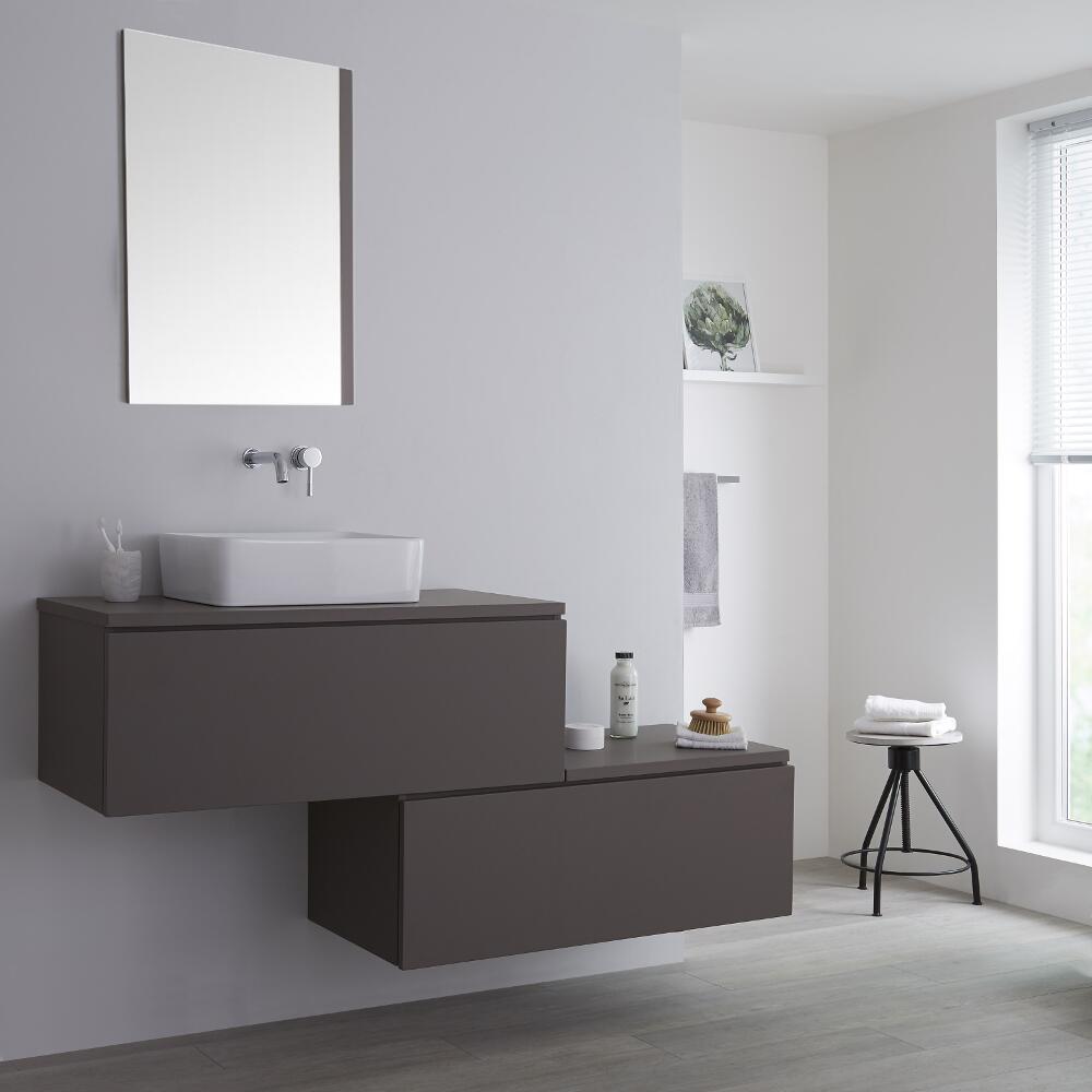 Meuble pour vasque à poser Gris Newington - 160cm