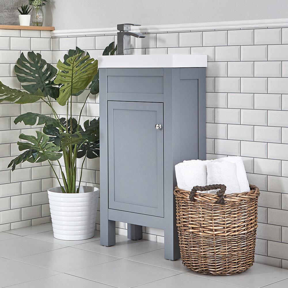 Meuble lave-mains – 44 cm – Gris clair - Warwick