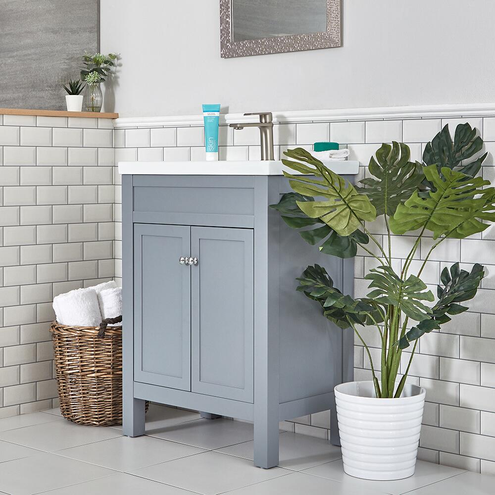 Meuble lavabo – 60 cm – Gris clair - Warwick