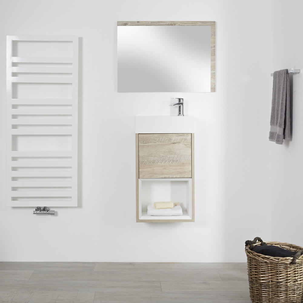 Meuble-lavabo 40cm Hoxton - Chêne clair