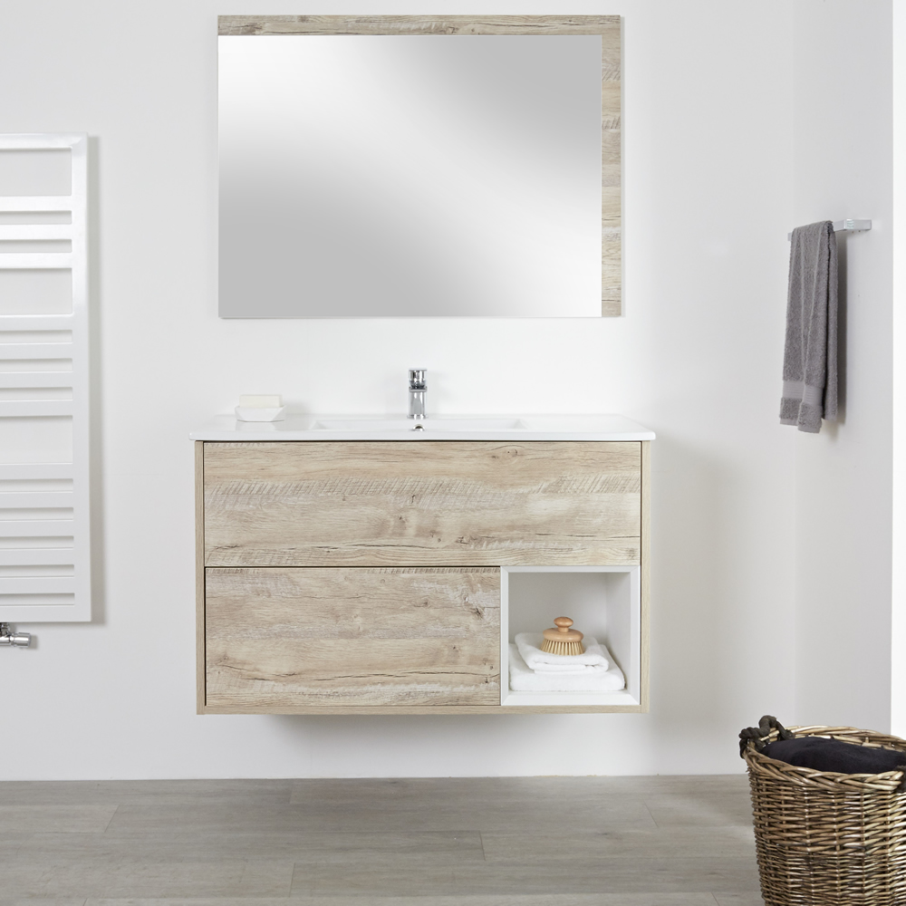 Meuble Lavabo 46.5x101cm Hoxton Chêne Clair