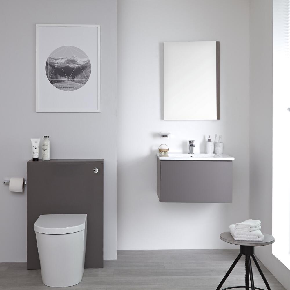 WC Moderne avec meuble Newington - 60cm - Gris Mat