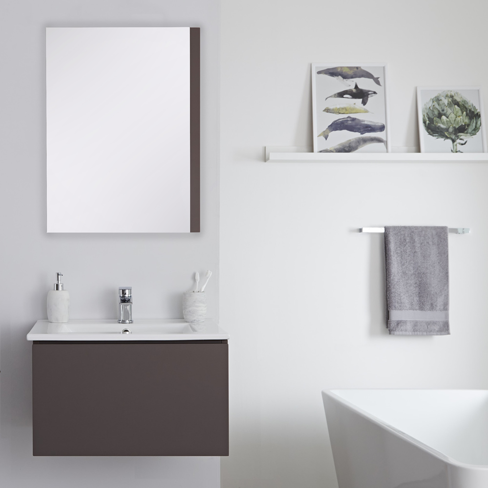 Meuble Lavabo 60cm Newington Gris Mat