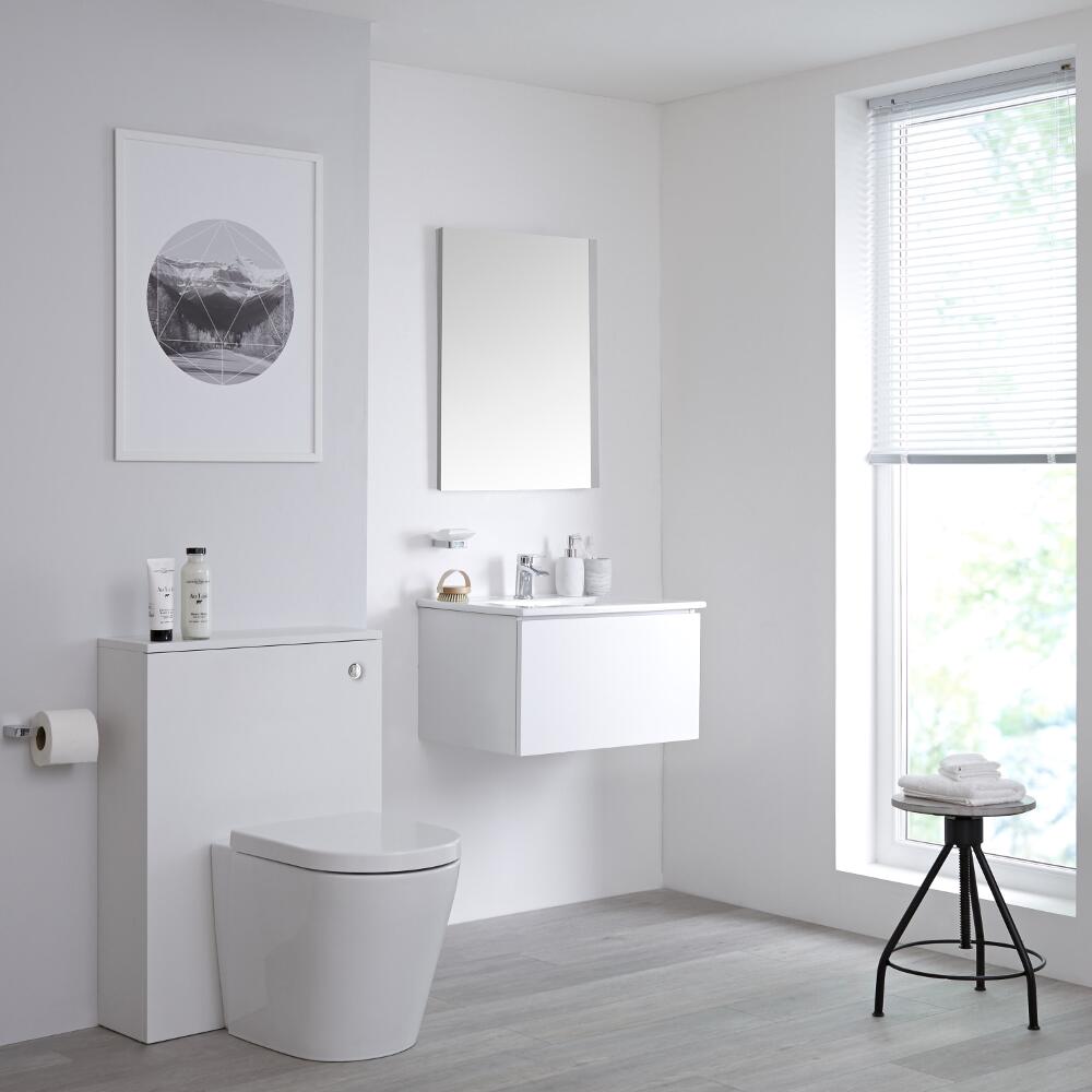 Meuble Lavabo Newington 60cm & Pack WC Blanc Mat