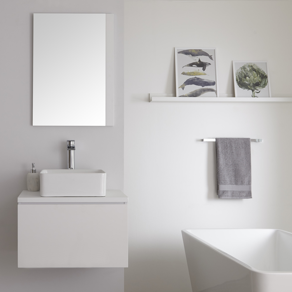 Meuble sous Lavabo Carré Blanc Mat Newington 60cm