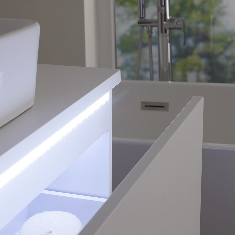 Meuble sous Lavabo Carré Blanc Mat Newington 100cm