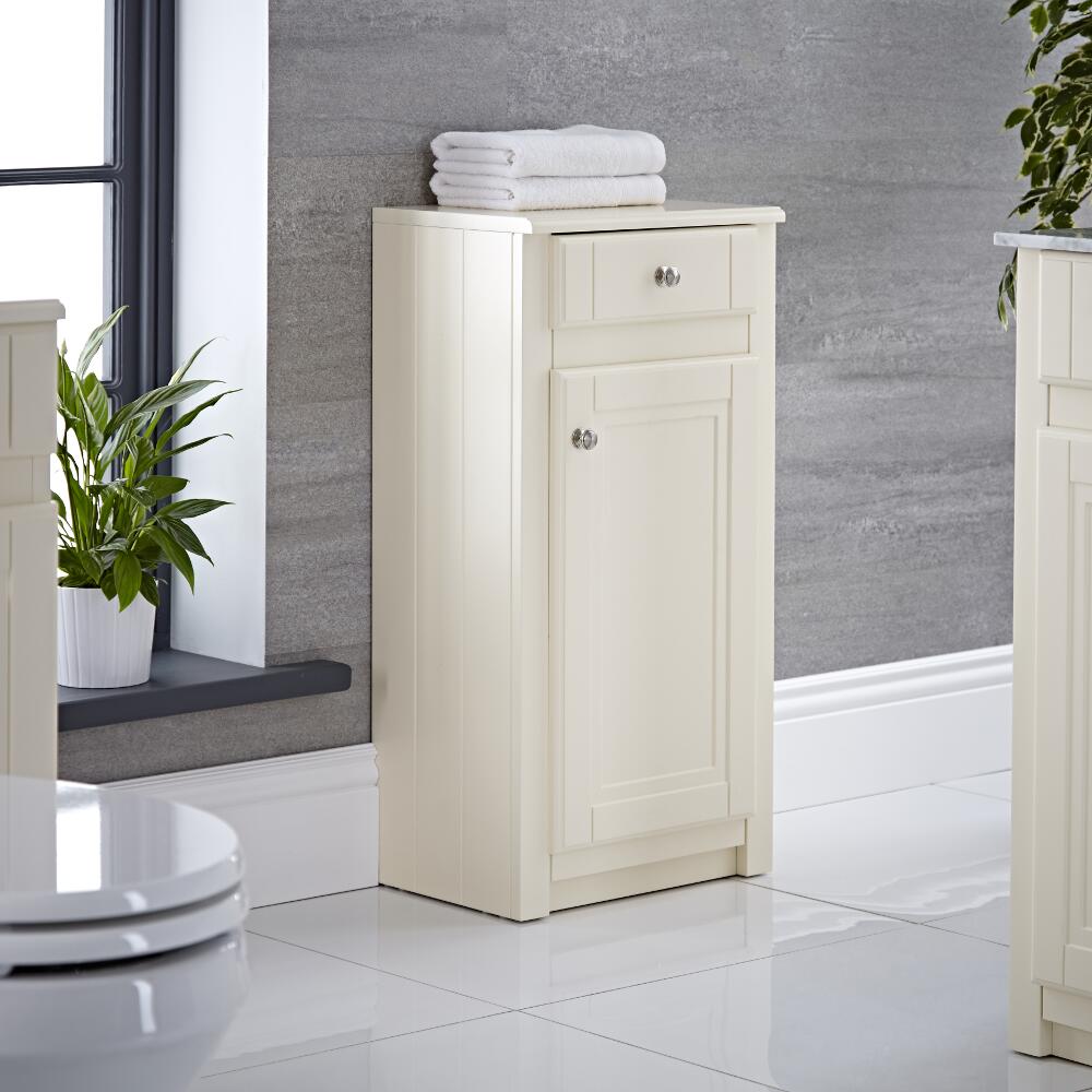 Meuble rangement salle de bain 81.5x40x30cm Charlton Ivoire