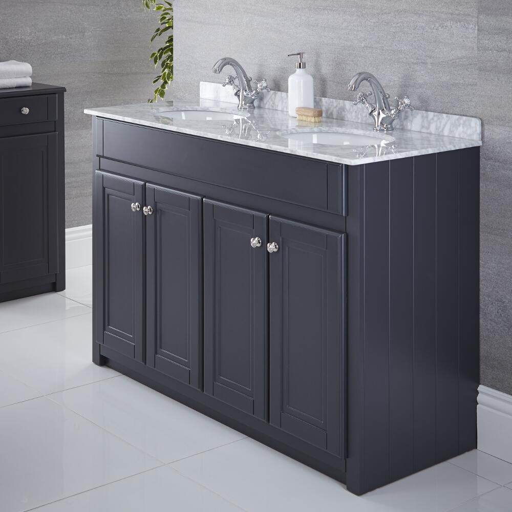 Meuble double vasque 120x50cm Charlton Anthracite