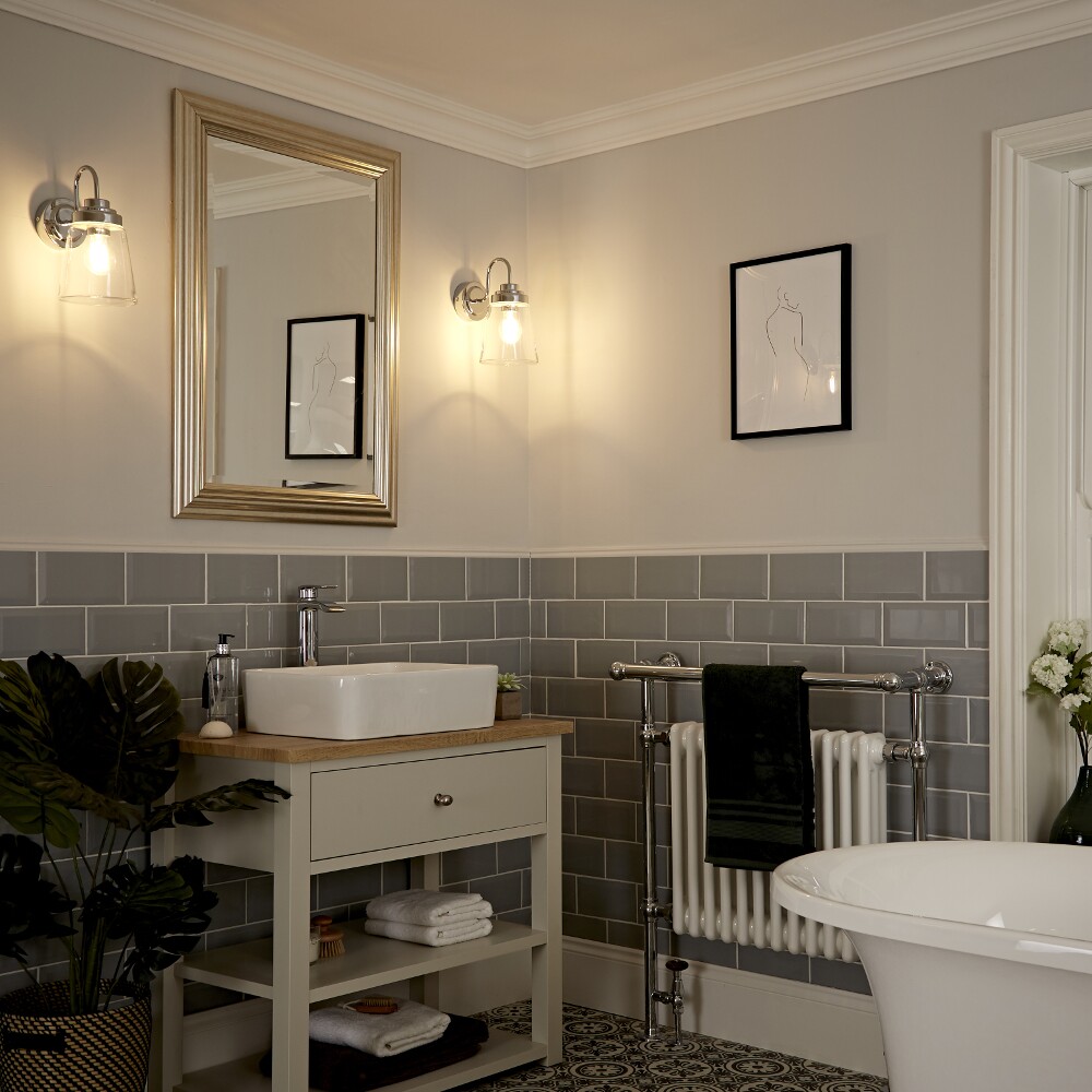 Applique Murale Salle de Bains E27 Yogo Tubulaire IP44