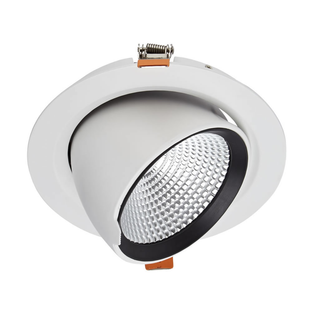 Biard Spot LED Encastrable 35 Watts Dimmable & Orientable Blanc Ø18cm