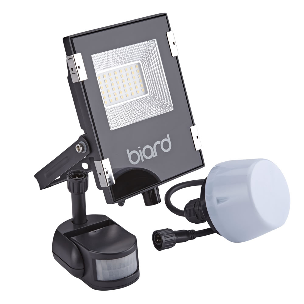 Biard Projecteur LED Noir 20 Watts avec détecteur IP65