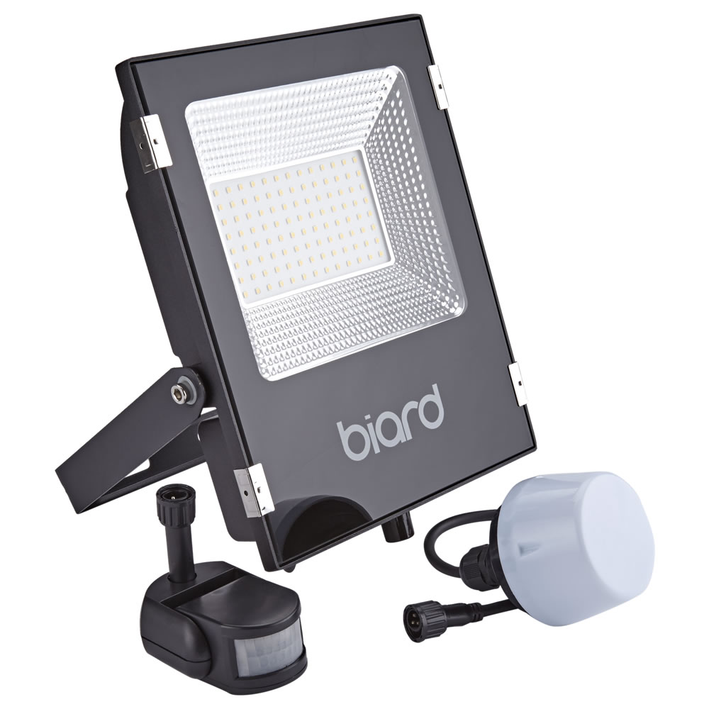 Biard Projecteur LED Noir 50 Watts avec détecteur IP65