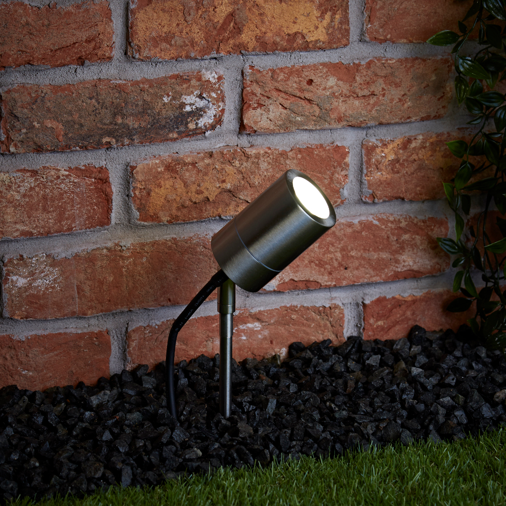 Biard Éclairage Jardin Spot Extérieur à Piquer Chromé IP44 Le Mans