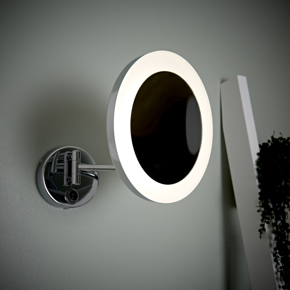 Miroir Grossissant Salle de Bains lumineux 3W Monoun Ø 20cm