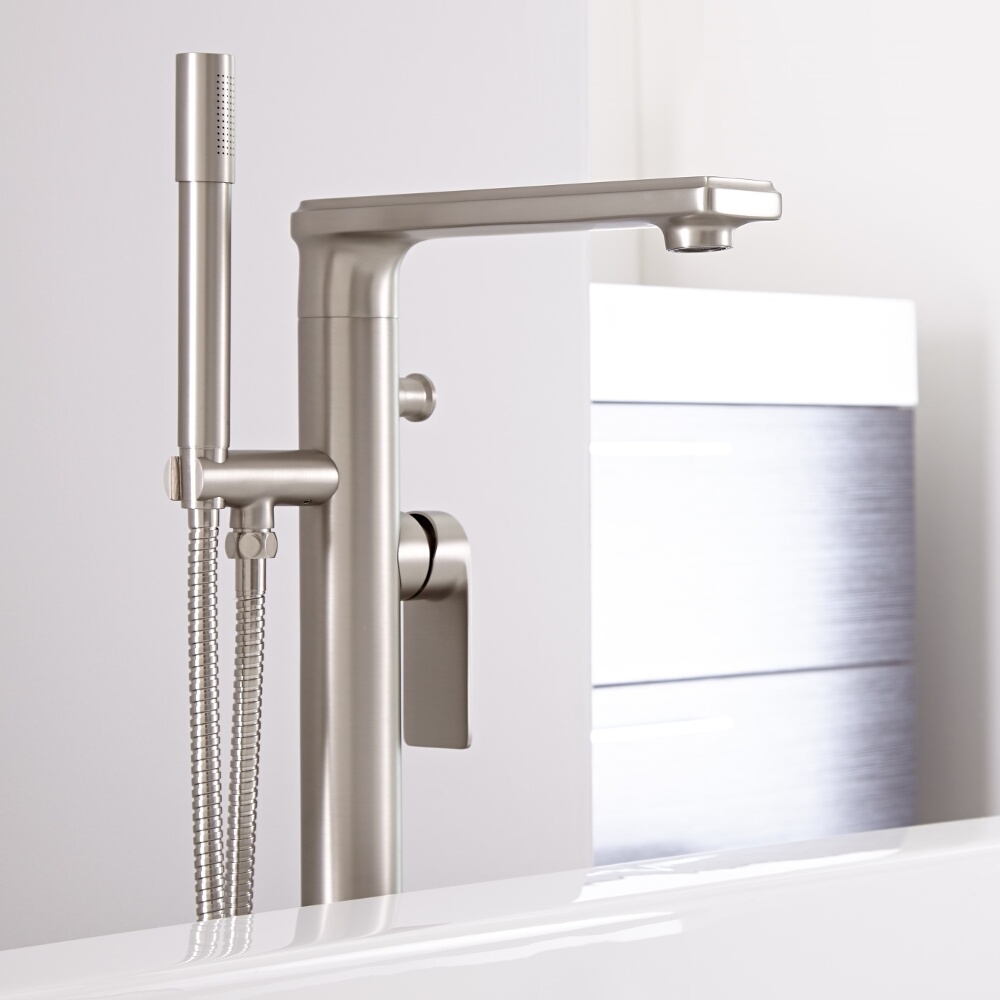 Mitigeur Bain Douche îlot Nickel Brossé - Aldwick