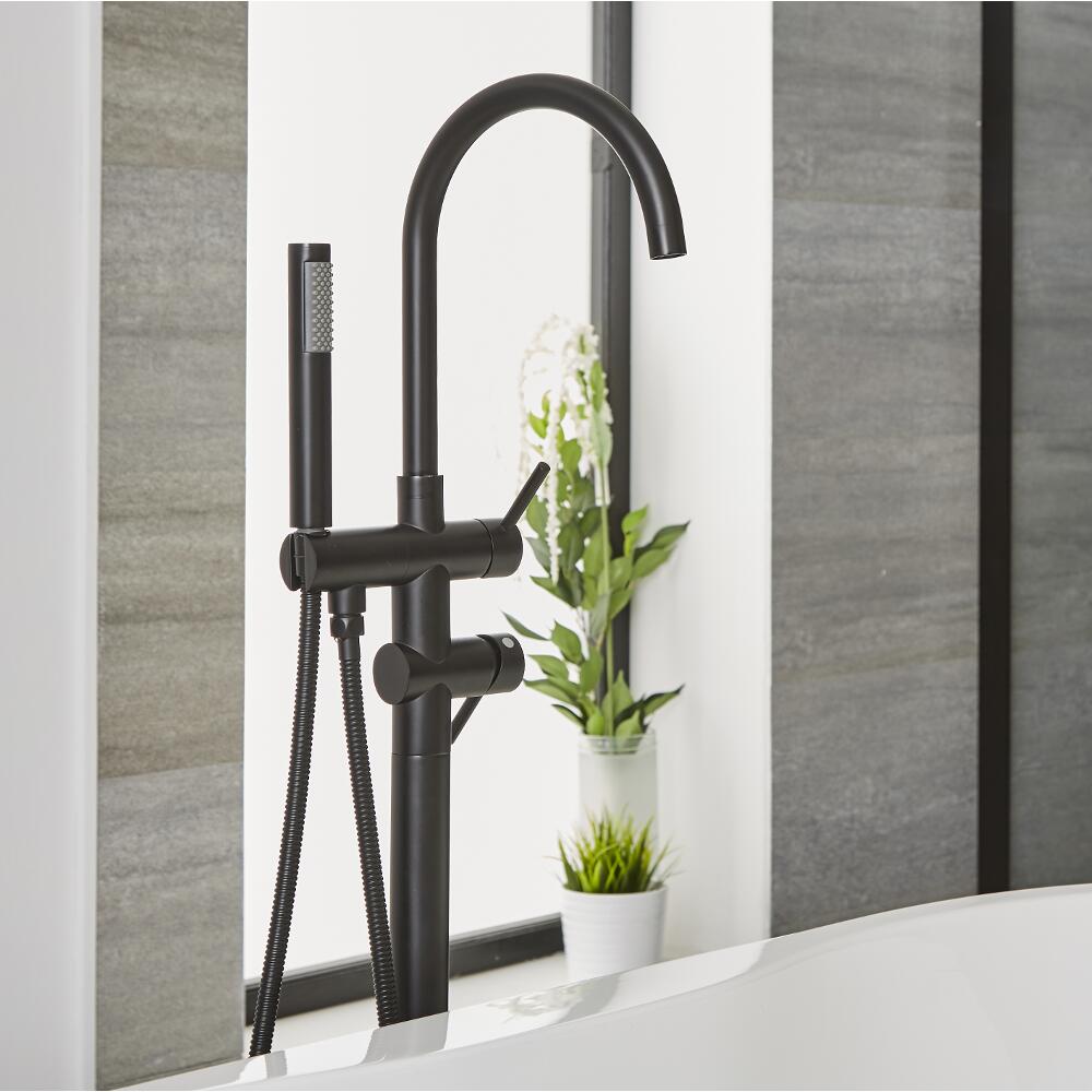 Mitigeur îlot mécanique bain douche noir - Nox
