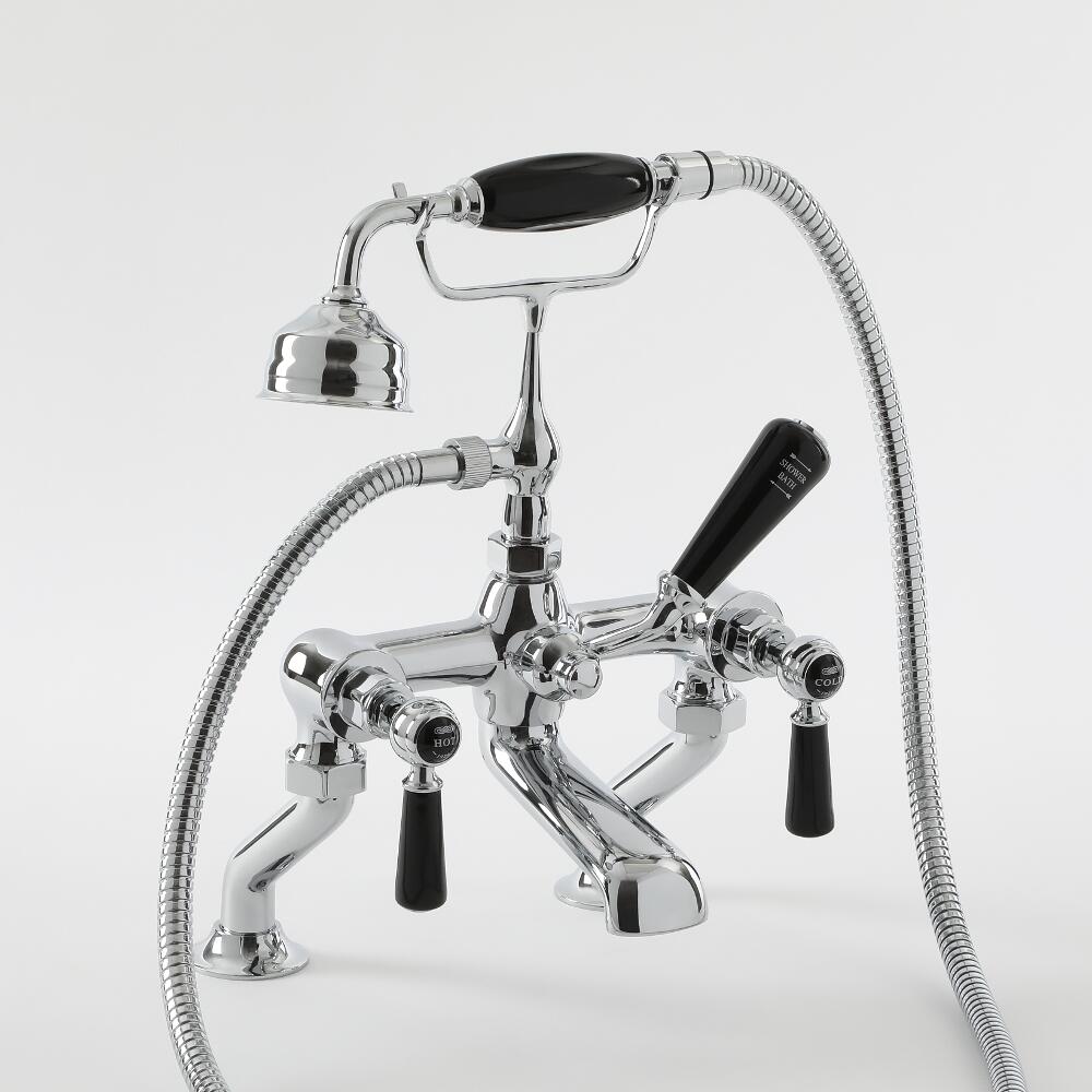 Robinet bain douche rétro – Commandes à leviers – Chromé et noir - Elizabeth