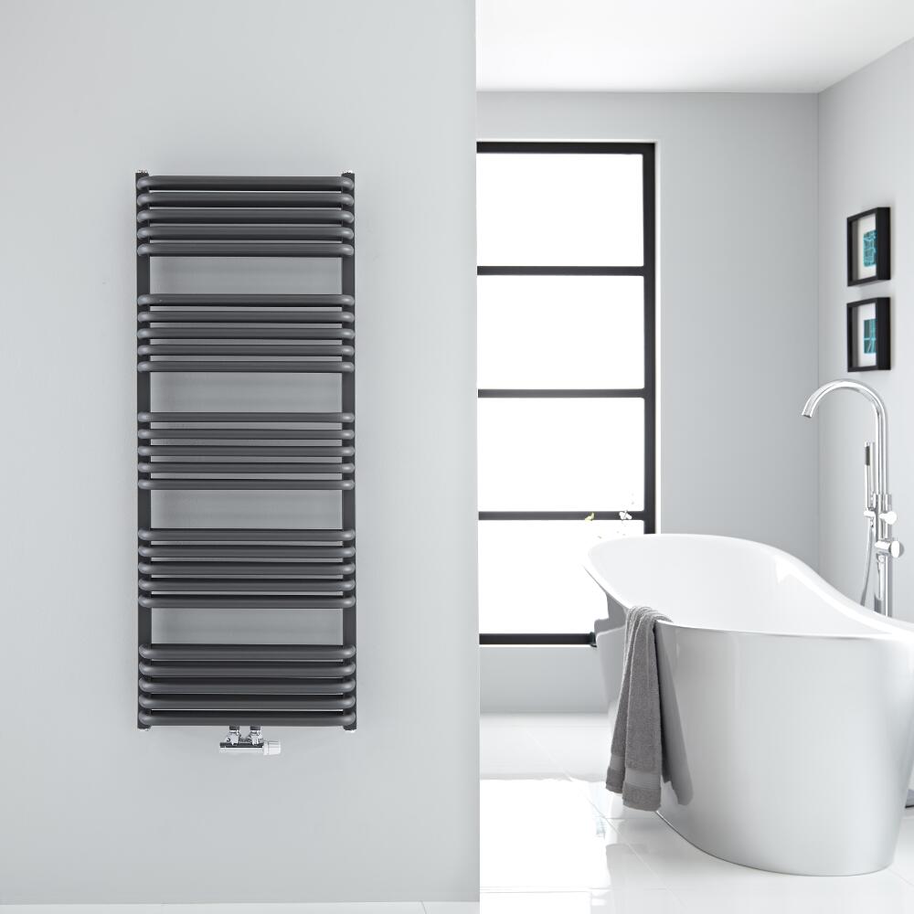 Sèche-serviettes eau chaude Arch anthracite 126,9x50cm 1123 watts