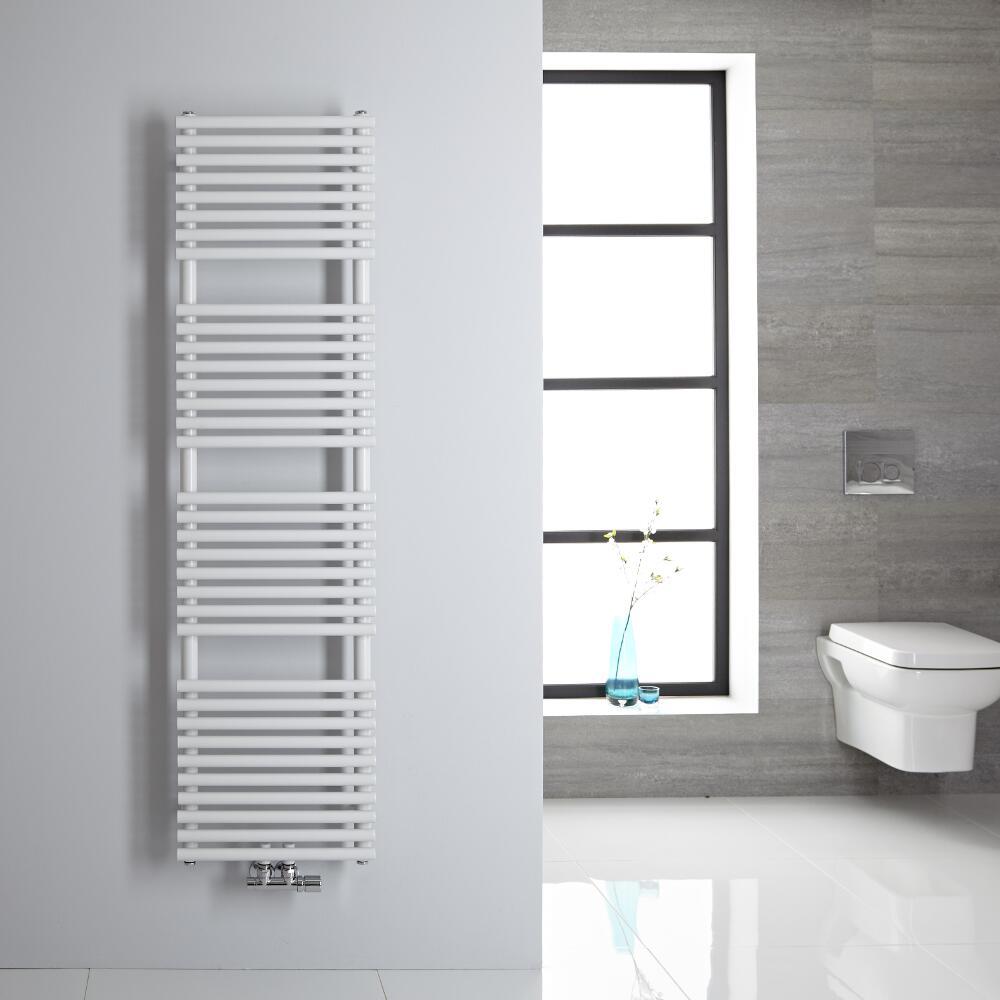 Sèche-serviettes eau chaude blanc 150x40cm 408 watts Magera