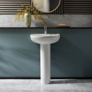 Lavabo sur colonne moderne - 50 cm – 1 trou pour la robinetterie - Covelly
