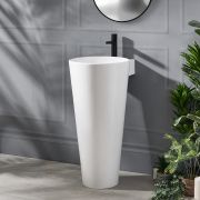 Lavabo totem moderne – Blanc – 85 cm x 50 cm – Covelly