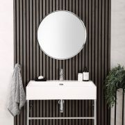 Miroir mural rond – Chromé – Ø 60 cm - Annalise
