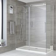 Cabine de douche d’angle à porte coulissante sans cadre – Tailles multiples - Portland