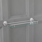Étagère salle de bain verre & chrome Ambience