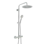 Colonne de douche thermostatique moderne – Avec pommeau rond et douchette – Choix de finitions