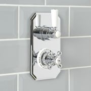 Hudson Reed Elizabeth - Mitigeur de douche double thermostatique rétro encastré - 1 fonction - Chromé et blanc