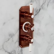 Hudson Reed Elizabeth - Mitigeur de douche thermostatique rétro encastré - 2 fonctions - Cuivre satiné