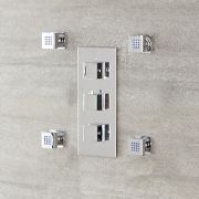 Lot de 4 Buses Hydromassantes en Laiton Massif Chromé - Kubix