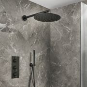 Kit de douche thermostatique - Mitigeur triple avec douchette et pommeau mural - 2 fonctions - Choix de finitions - Otto