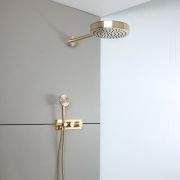 Mitigeur de douche thermostatique avec pommeau et douchette - Choix de finitions – Avec inverseur - 2 fonctions - Lune