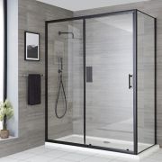 Porte de douche coulissante – Noir – Choix de tailles - Nox
