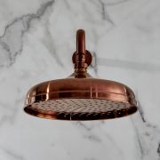 Pommeau de douche rétro – 30 cm – Avec bras mural – Cuivre satiné – Elizabeth