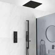 Kit de douche thermostatique – Noir – Choix de fonctions - Preto