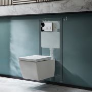 Pack WC suspendu - Avec bâti-support haut - Choix de plaque de déclenchement chasse d'eau - Halwell