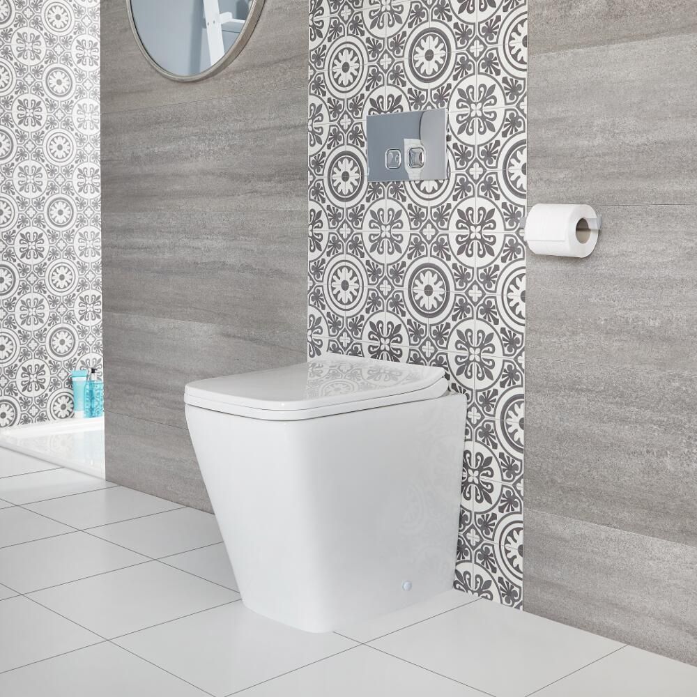 Cuvette WC moderne a poser avec abattant a fermeture douce Sandford