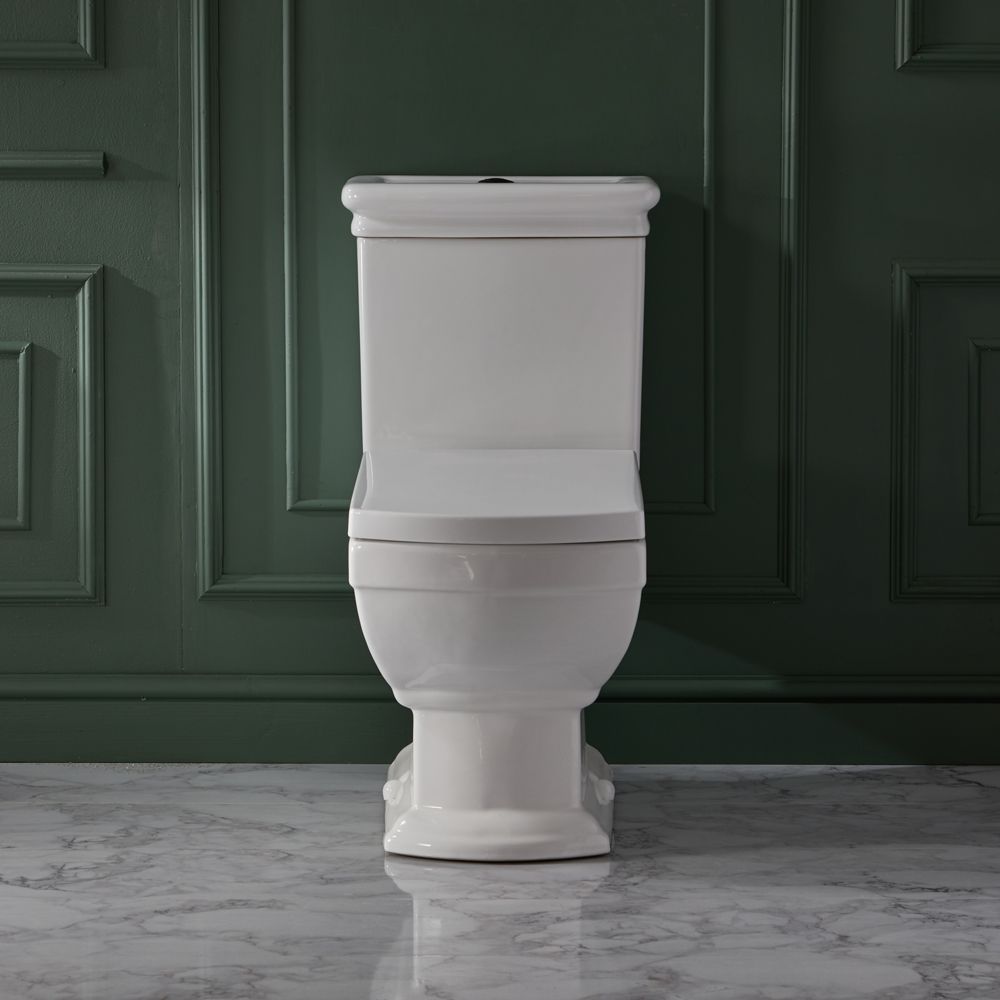 Pack WC retro avec abattant a fermeture douce et bouton de chasse noir Chester