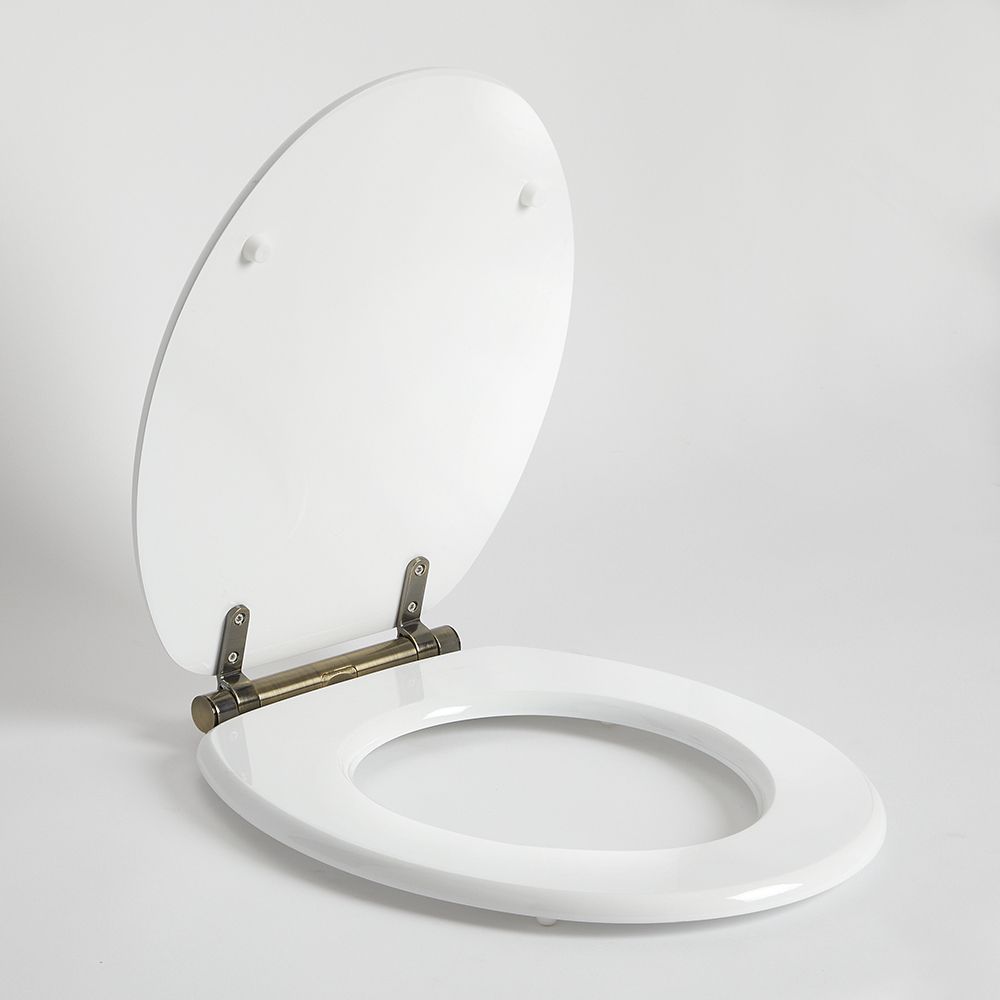 Abattant WC a fermeture douche retro Blanc Charnieres or brosse Richmond