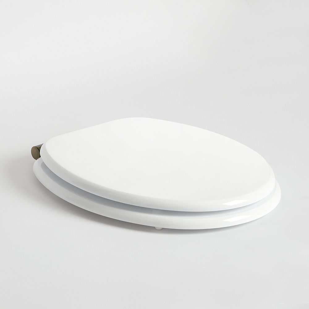 Abattant WC a fermeture douche retro Blanc Charnieres or brosse Richmond