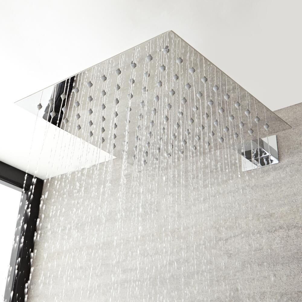 Homewerks Pomme De Douche Effet Pluie 22,5 Cm – Chrome – Débit 9,5L/min Infusé D'Air