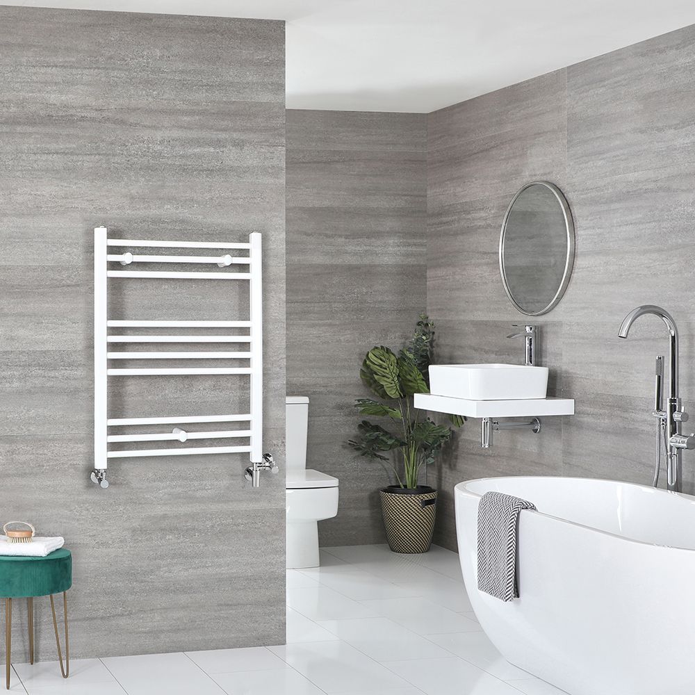 Sèche-serviettes électrique Mural 80W - Chauffe Rapide, Thermostat 55°C, Design Blanc Minimaliste Pour Salle De Bain - 6